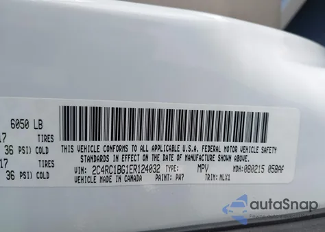 2014 Chrysler Town & Country Touring z USA, uszkodzony, nr VIN 2C4RC1BG1ER124032